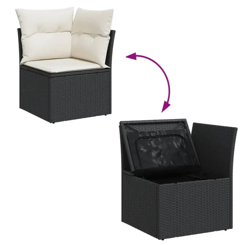 Lounge Tuinset Zwart met Waterdichte Tas en Gepoedercoat Staal - Tuinsets