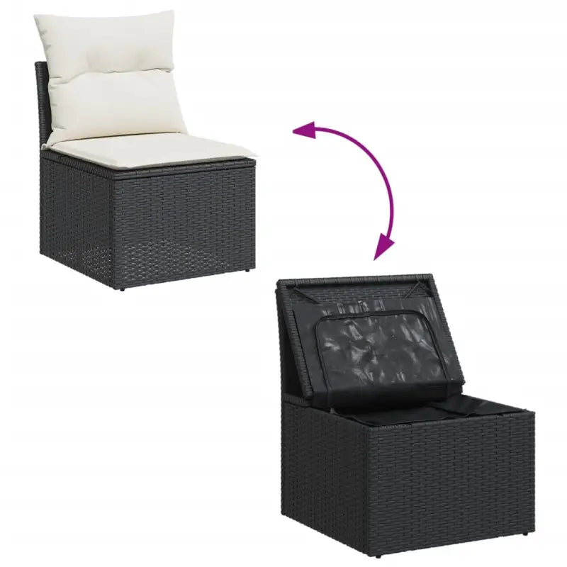 Lounge Tuinset Zwart met Waterdichte Tas en Gepoedercoat Staal - Tuinsets