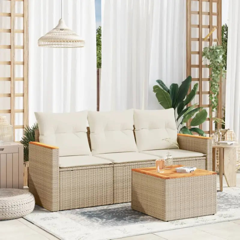 Lounge Tuinsets in Beige Materiaal met Gepoedercoat Staal en Waterdichte Tas - beige en crèmekleurig / Met tafel