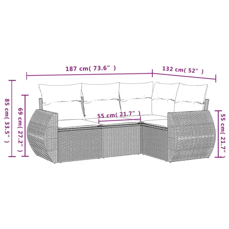 Lounge tuinsets in beige materiaal met waterdichte tas en gepoedercoat staal - Tuinsets