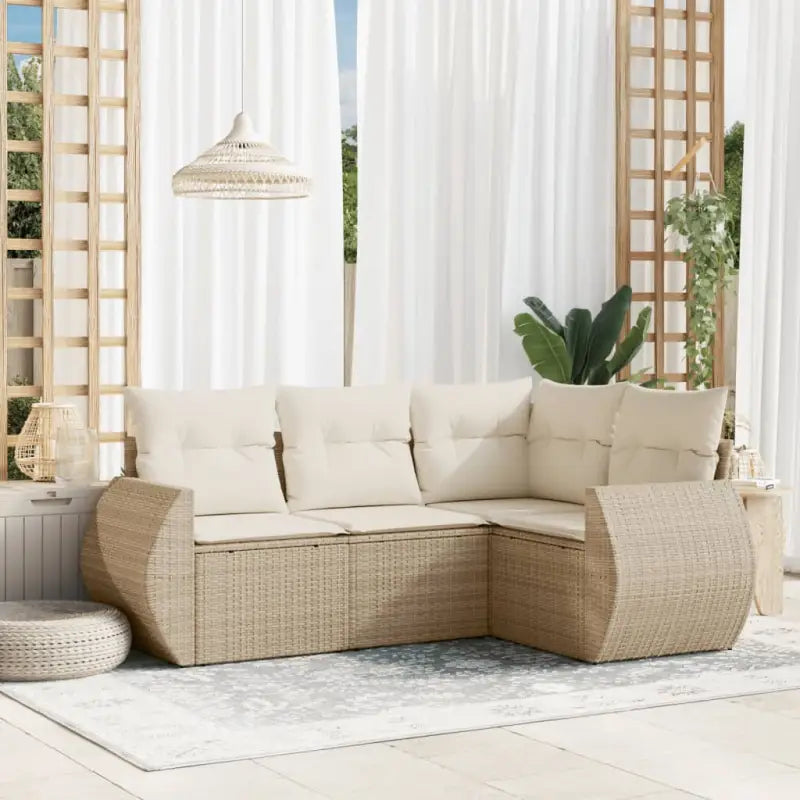 Lounge tuinsets in beige materiaal met waterdichte tas en gepoedercoat staal - Tuinsets