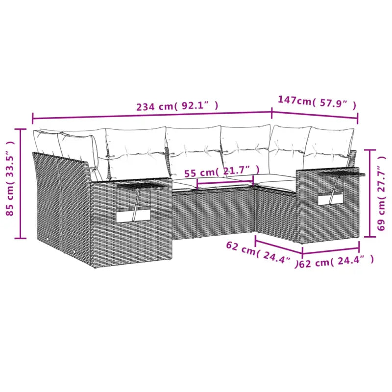 Lounge tuinsets in beige met gepoedercoat staal en afmetingen - Tuinsets