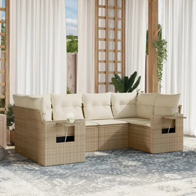 Lounge tuinsets in beige met gepoedercoat staal en afmetingen - Tuinsets