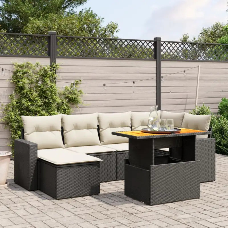 Lounge Tuinsets in Grijs Materiaal met Gepoedercoat Staal Afmetingen - Zwart en crème / zonder opbergruimte - Tuinsets