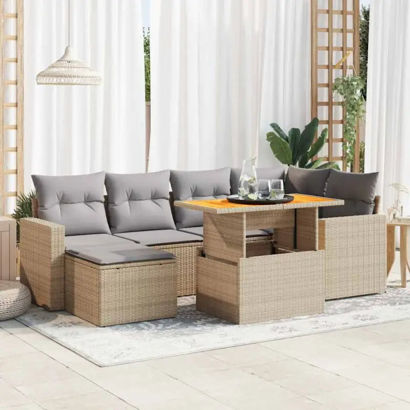 Lounge Tuinsets in Grijs Materiaal met Gepoedercoat Staal Afmetingen - Beige en grijs / met opbergruimte - Tuinsets