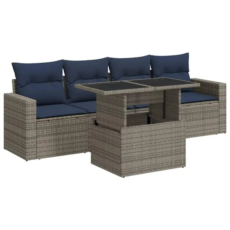 Lounge tuinsets in grijs materiaal met waterdichte tas en gepoedercoat staal - Grijs / met opbergruimte - Tuinsets