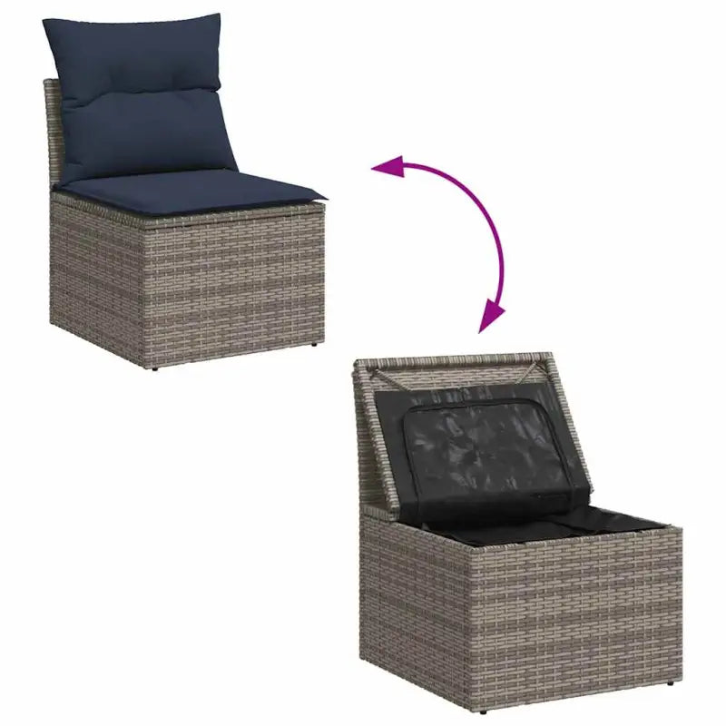 Lounge tuinsets van grijs materiaal en gepoedercoat staal - Tuinsets