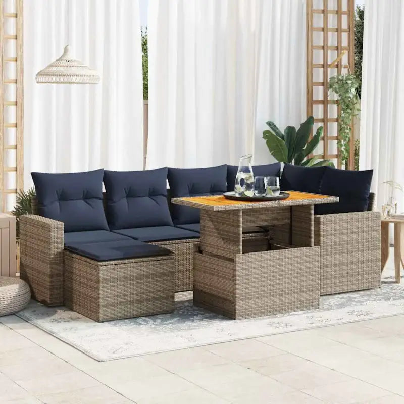 Lounge tuinsets van grijs materiaal en gepoedercoat staal - Grijs / met opbergruimte - Tuinsets