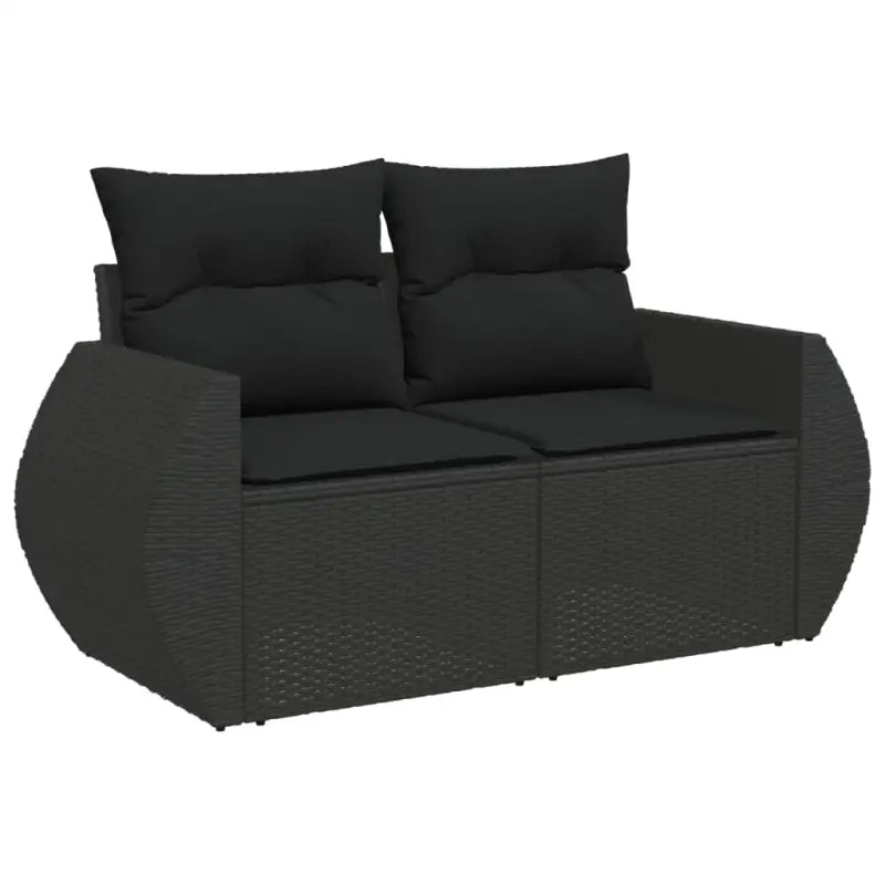 Lounge tuinsets van zwart materiaal en gepoedercoat staal - Tuinsets