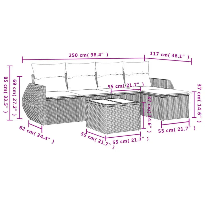 Lounge tuinsets van zwart materiaal en gepoedercoat staal met ideale afmetingen - Tuinsets