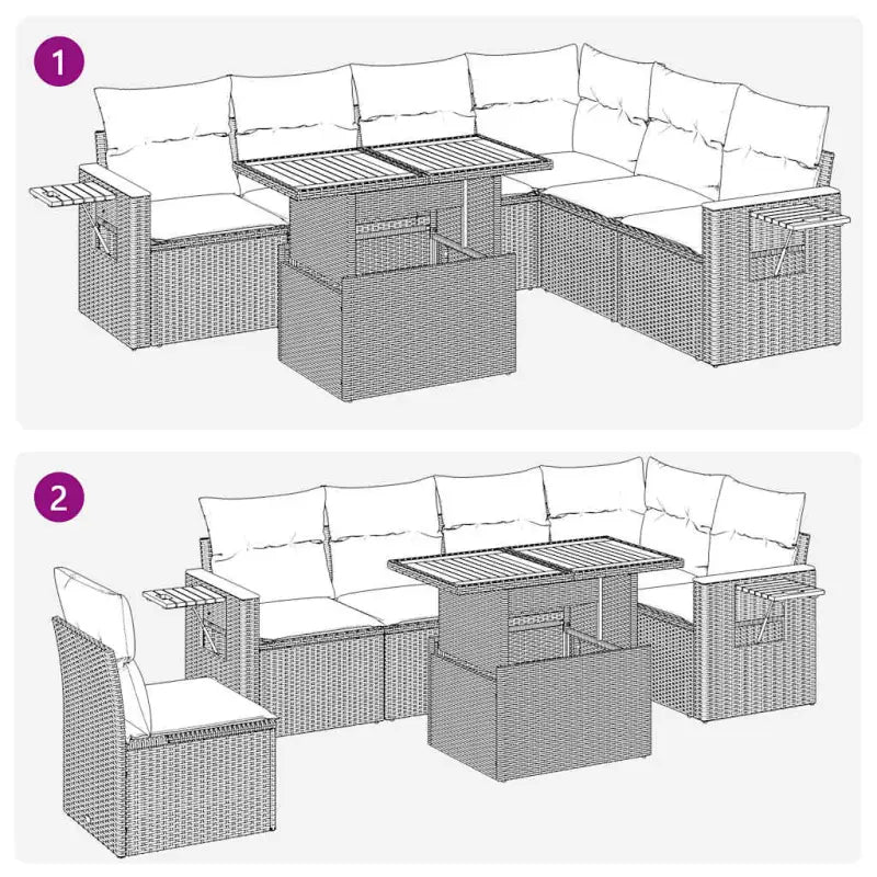 Lounge tuinstel in grijs materiaal met waterdichte tas en gepoedercoat staal - Tuinsets