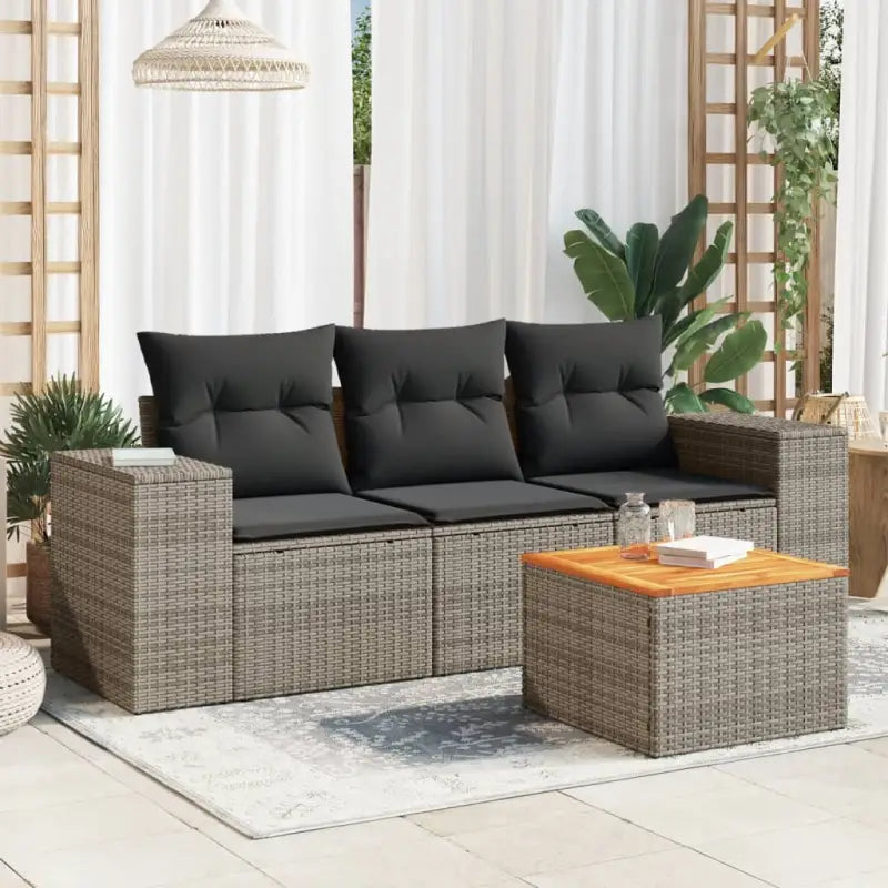 Lounge tuinstoel set met waterdichte tas en grijs gepoedercoat staal - Grijs - Tuinsets