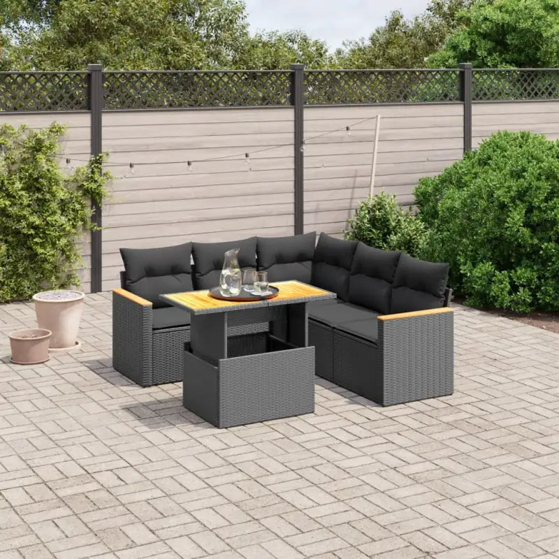 Lounge tuinstoel set van zwart materiaal en gepoedercoat staal - Zwart - Tuinsets