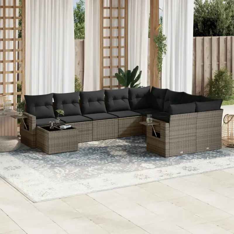 Lounge tuinstoelen in grijs materiaal en gepoedercoat staal afmetingen - Grijs - Tuinsets