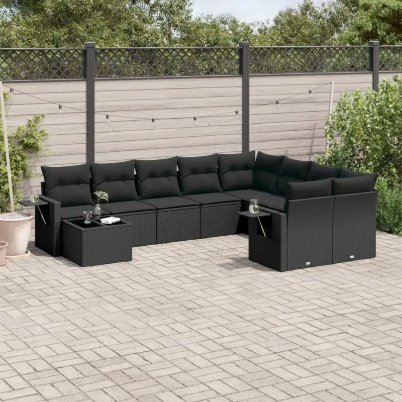 Lounge tuinstoelen in grijs materiaal en gepoedercoat staal afmetingen - Zwart - Tuinsets