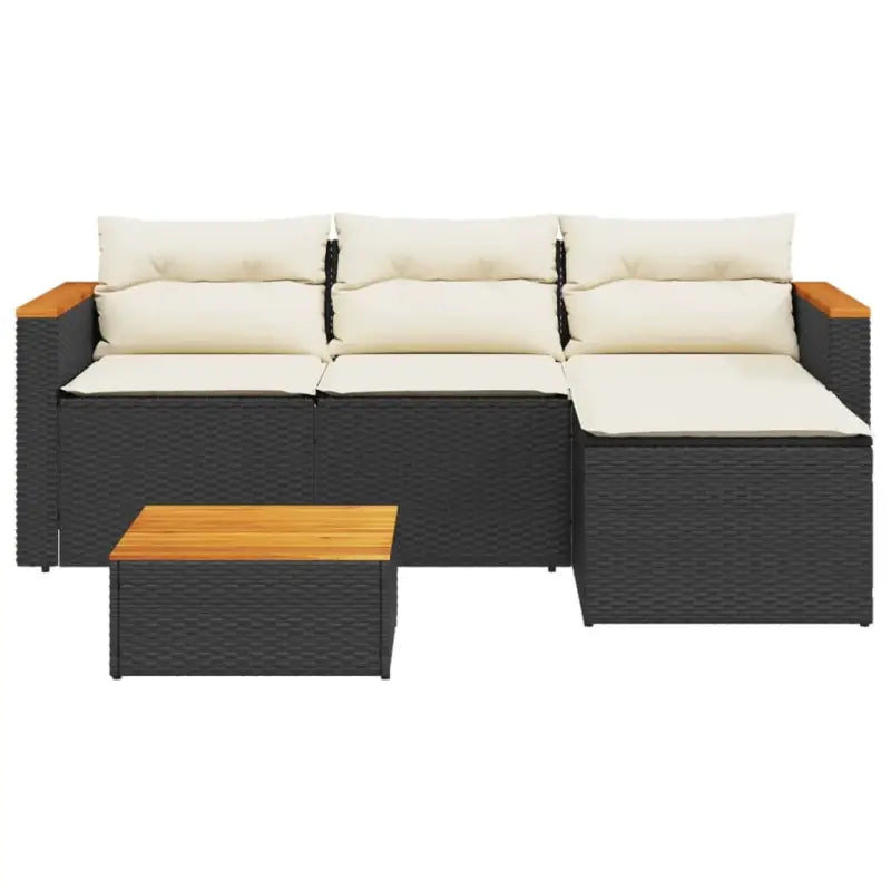 Lounge tuinstoelen in zwart materiaal met natuurlijke afwerking en afmetingen - Tuinsets