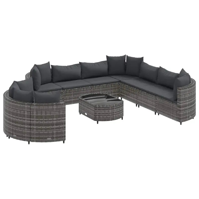 Lounge tuinstoelen set met grijs materiaal en gepoedercoat staal - Tuinsets