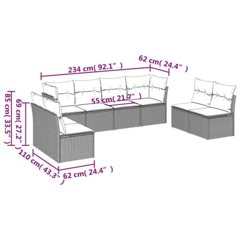 Lounge tuinstoelset van poly rattan met comfortabele zitervaring - Tuinsets