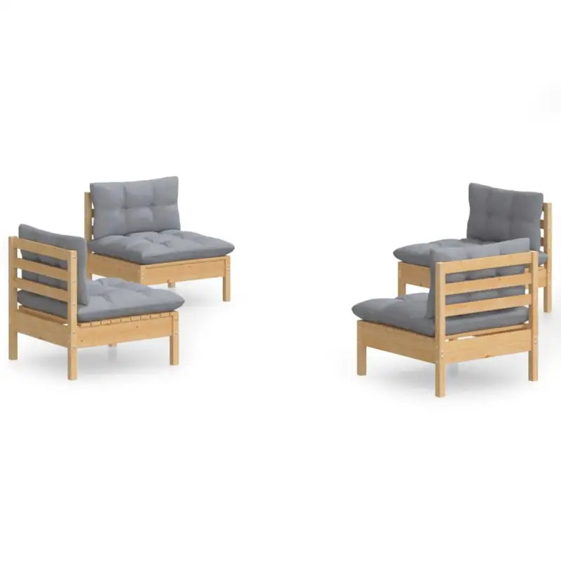 Lounge tuintafel set van massief grenenhout voor ontspannen buitenleven - Tuinsets