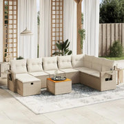 Lounge tuintafelset in beige materiaal en gepoedercoat staal - Tuinsets