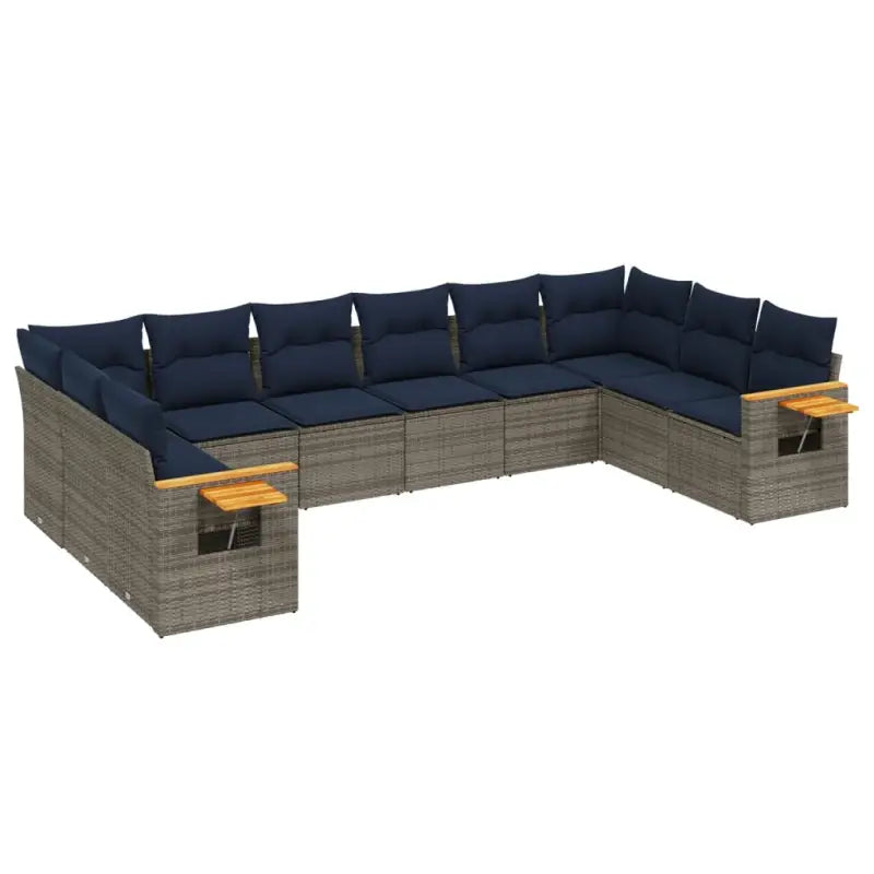 Lounge tuintafelset met grijs materiaal en gepoedercoat staal - Tuinsets