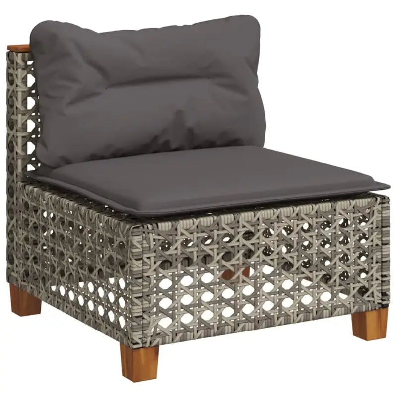 Lounge tuintafelset met grijs materiaal en natuurlijke olieafwerking - Tuinsets