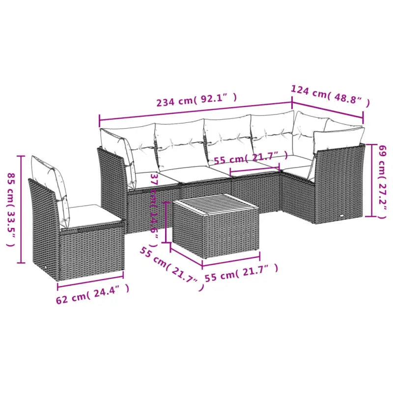 Lounge tuintafelset met waterdichte tas en grijs gepoedercoat staal - Tuinsets