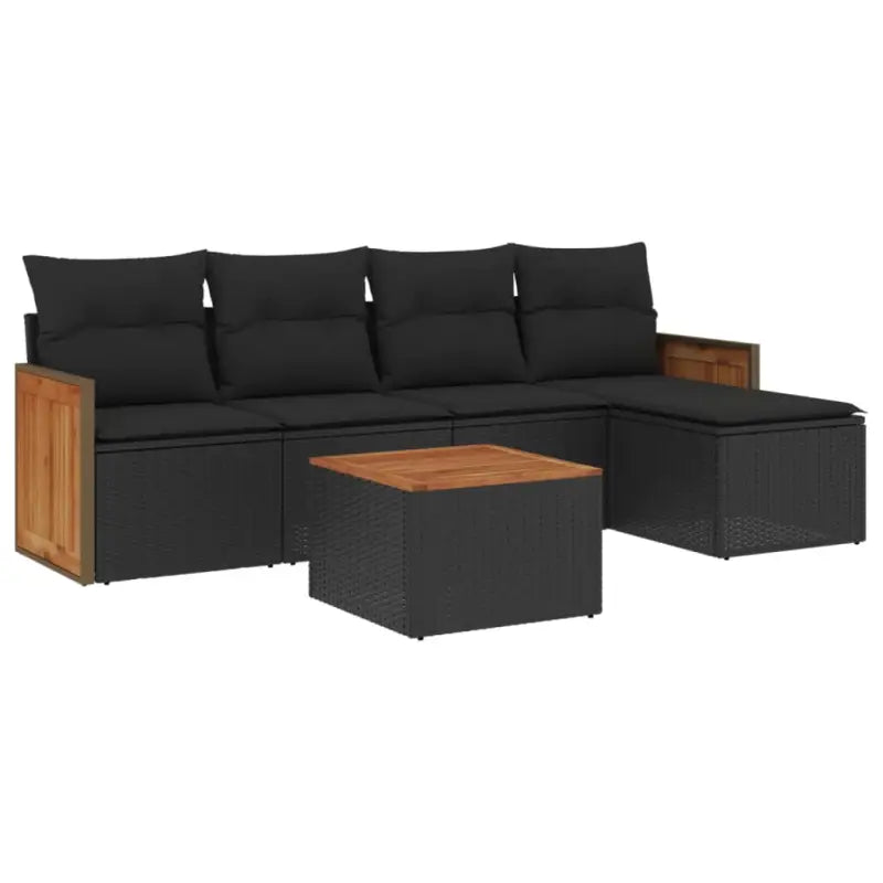 Lounge tuintafelset met zwart materiaal en gepoedercoat staal - Tuinsets