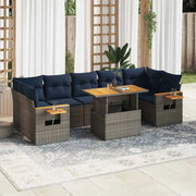 Loungebank in grijs materiaal met gepoedercoat staal en afmetingen - Tuinsets