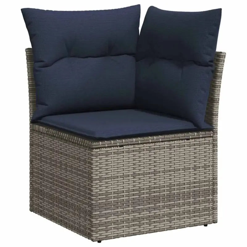 Loungebank in grijs materiaal met gepoedercoat staal en afmetingen - Tuinsets