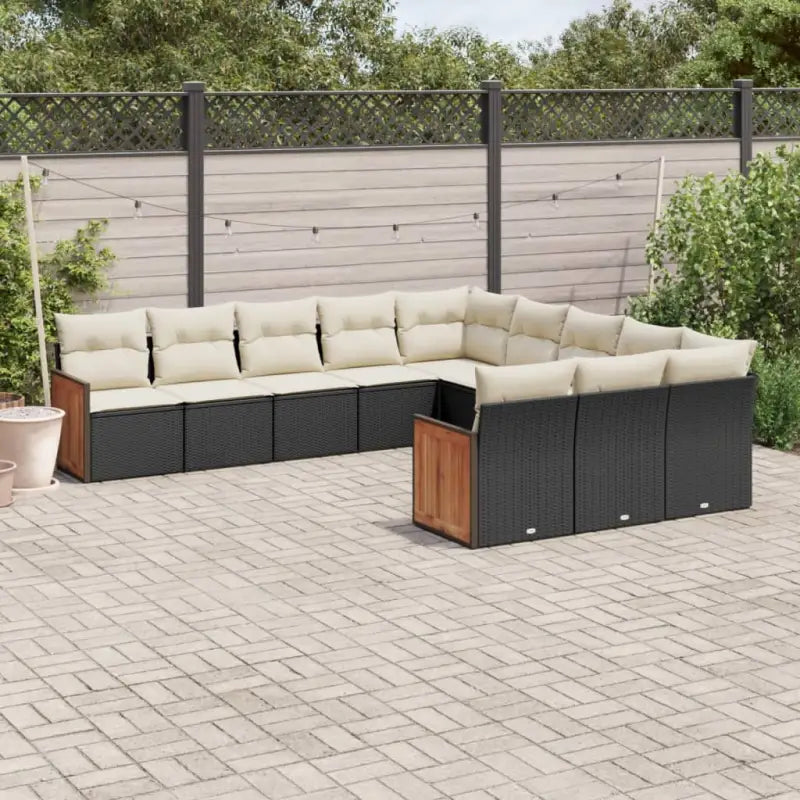 Loungebank in grijs materiaal met gepoedercoat staal en comfortabele afmetingen - Zwart en crème / Zonder tafel