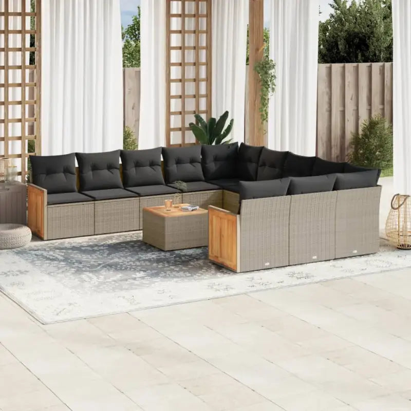 Loungebank in grijs materiaal met gepoedercoat staal en comfortabele afmetingen - grijs en donkergrijs / Met tafel