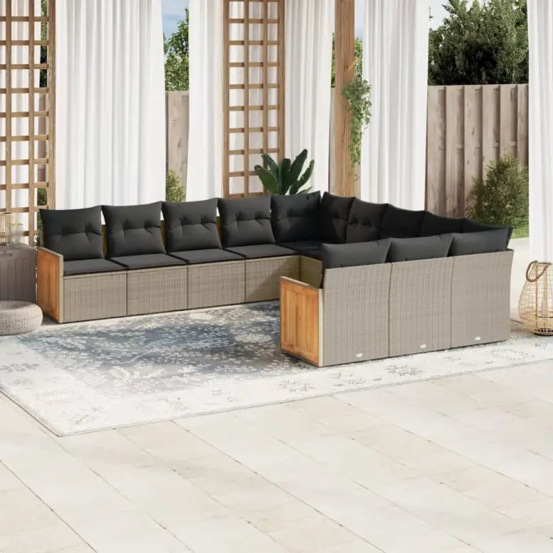 Loungebank in grijs materiaal met gepoedercoat staal en comfortabele afmetingen - Tuinsets
