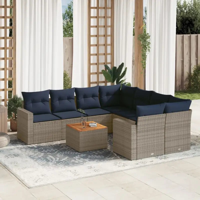 Loungebank in grijs materiaal met gepoedercoat staal en waterdichte tas - Grijs - Tuinsets