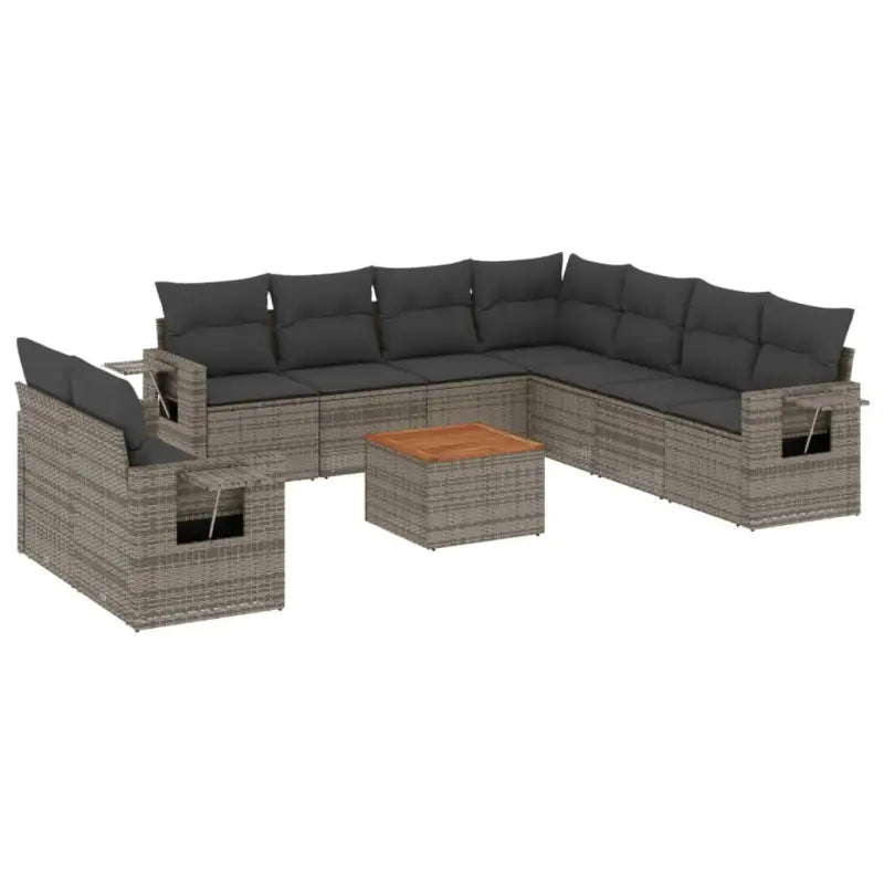 Loungebank in Grijs Materiaal met Waterdichte Tas en Gepoedercoat Staal - Tuinsets