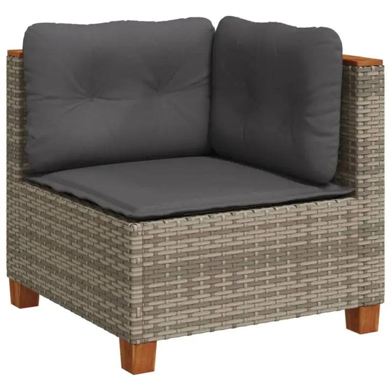 Loungebank in grijs met gepoedercoat staal en natuurlijke olieafwerking - Tuinsets