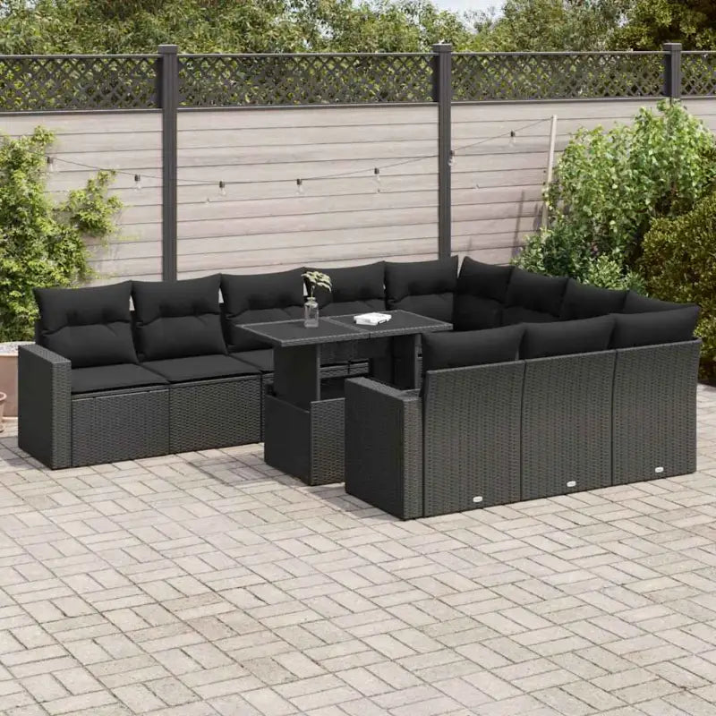 Loungebank in lichtgrijs met waterdichte zak en gepoedercoat staal - Zwart - Tuinsets