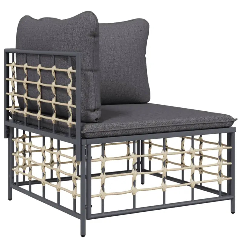 Loungebank in poly rattan en antraciet materiaal voor buitenplezier - Loungebanken