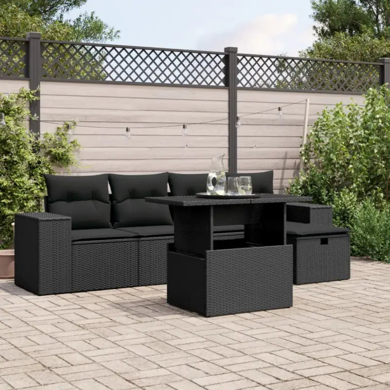 Loungebank in zwart materiaal met gepoedercoat staal afmetingen - Zwart / zonder opbergruimte - Tuinsets