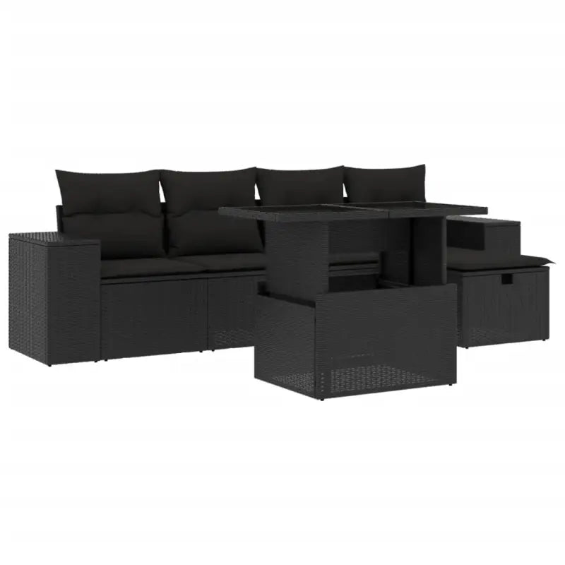 Loungebank in zwart materiaal met gepoedercoat staal afmetingen - Tuinsets