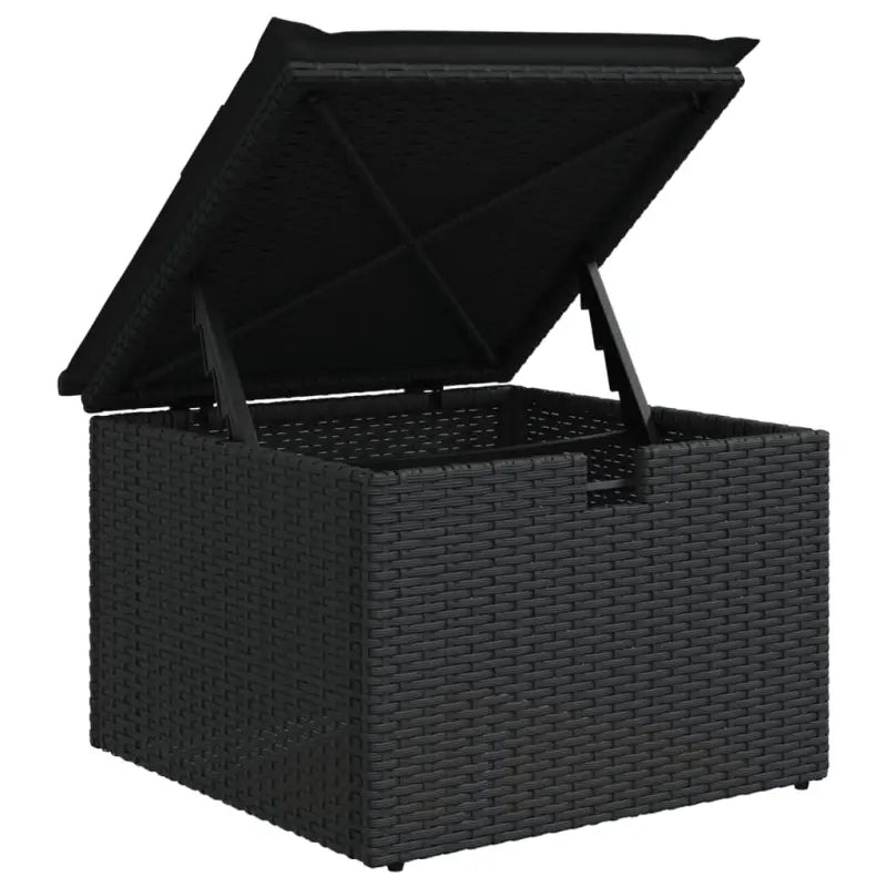 Loungebank in zwart materiaal met gepoedercoat staal afmetingen - Tuinsets
