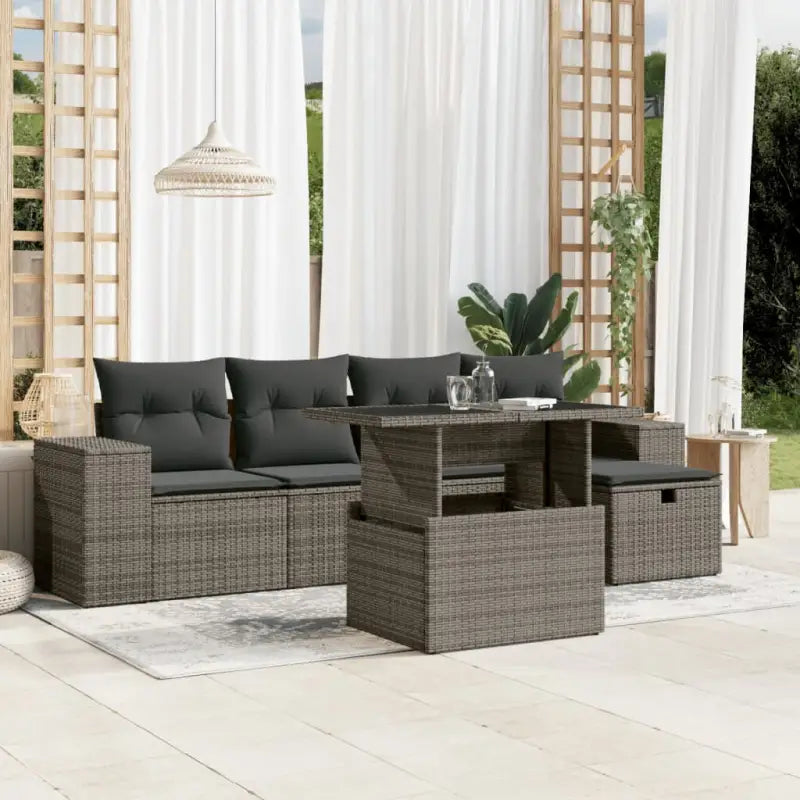 Loungebank in zwart materiaal met gepoedercoat staal afmetingen - Grijs / zonder opbergruimte - Tuinsets
