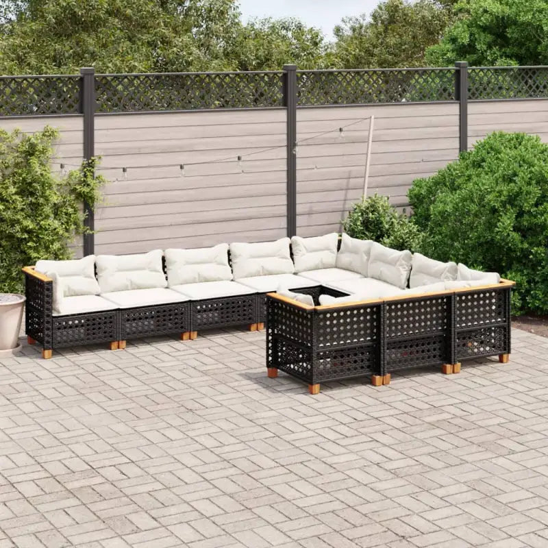 Loungebank in zwart materiaal met natuurlijke olieafwerking en ideale afmetingen - Zwart / Zonder tafel / gat weven