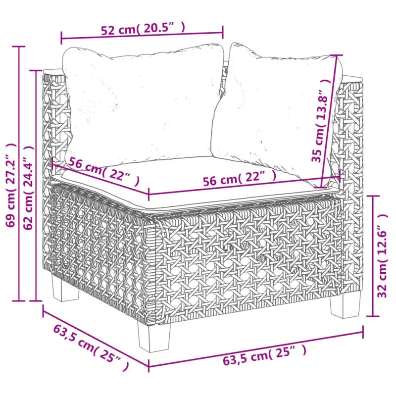 Loungebank in zwart materiaal met natuurlijke olieafwerking en ideale afmetingen - Tuinsets
