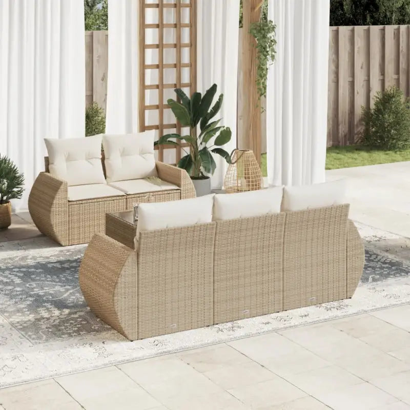 Loungebank in zwart materiaal met waterdichte tas en gepoedercoat staal - beige en crèmekleurig - Tuinsets