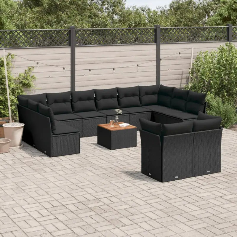 Loungebank in zwart materiaal met waterdichte tas en gepoedercoat staal - Zwart - Tuinsets