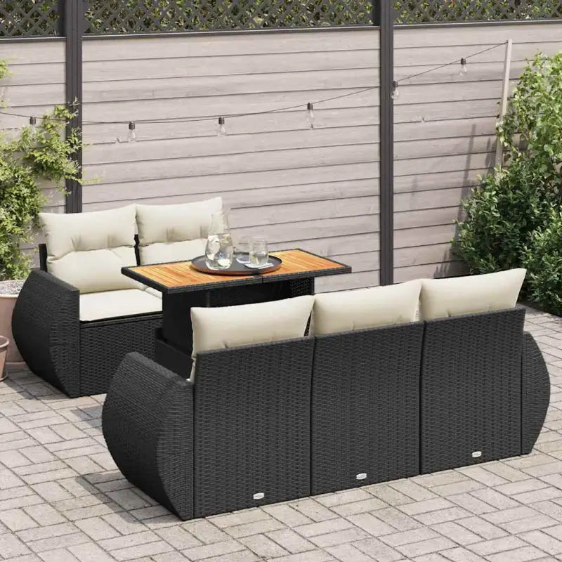 Loungebank in zwart materiaal met waterdichte tas en gepoedercoat staal - Zwart en crème / met opbergruimte - Tuinsets