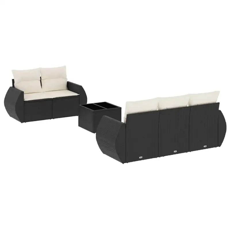 Loungebank in zwart materiaal met waterdichte tas en gepoedercoat staal - Tuinsets