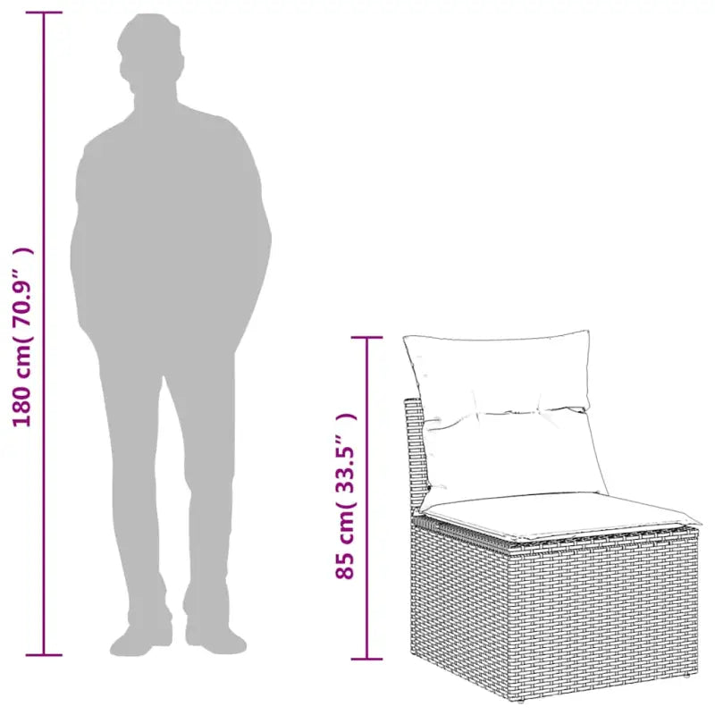 Loungebank in zwart materiaal van gepoedercoat staal met ideale afmetingen - Tuinsets
