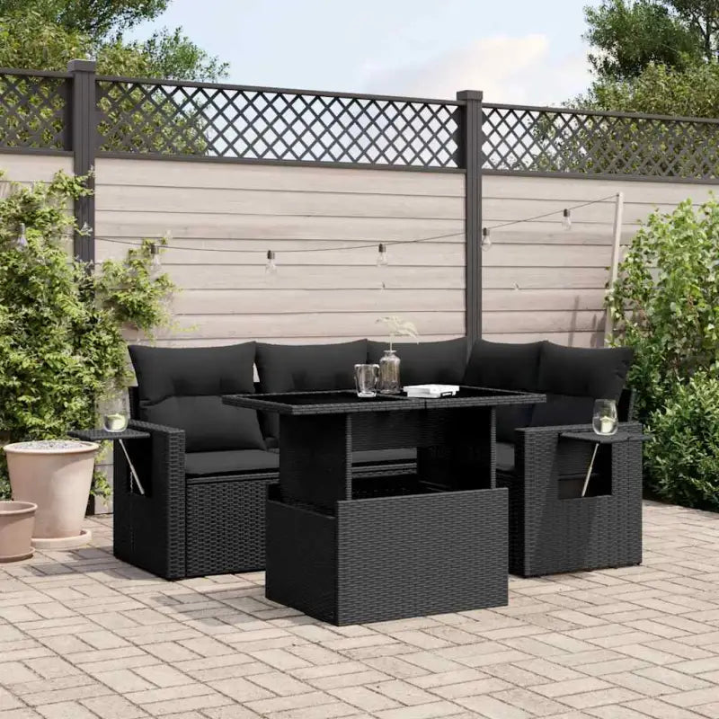 Loungebank in zwart materiaal van gepoedercoat staal met ideale afmetingen - Zwart / zonder opbergruimte - Tuinsets